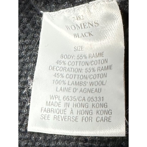 Vtg Woolrich Women Lambs Wool Blend Sweater Sled Ruby Cabin Snow Winter Large - Picture 4 of 7